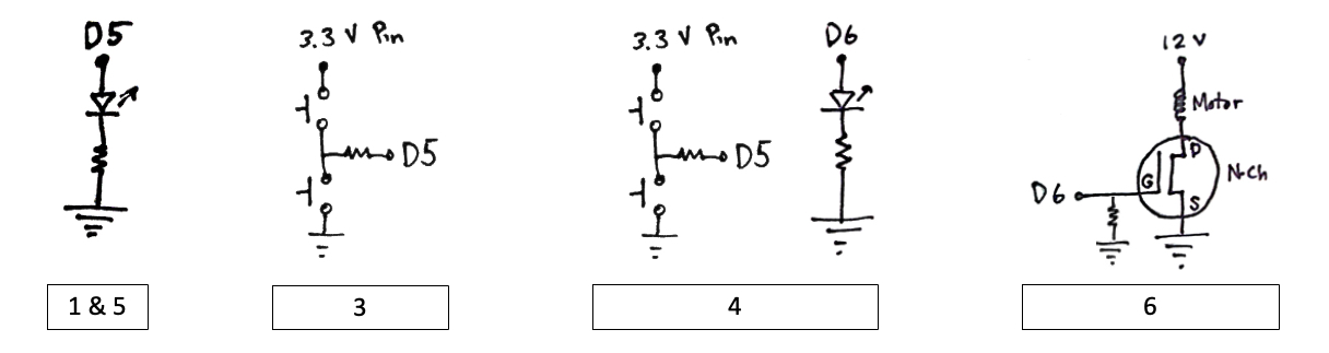 Schematics for challenges 1 to 6