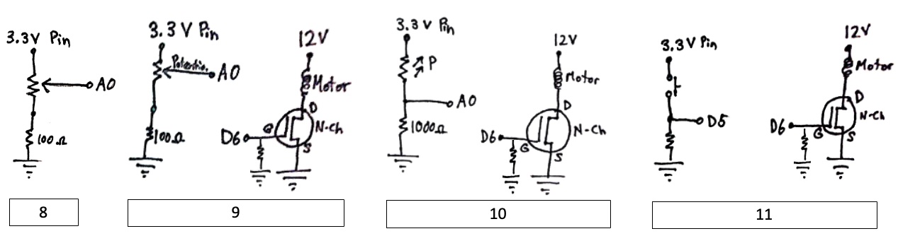 Schematic for challenges 8 to 11