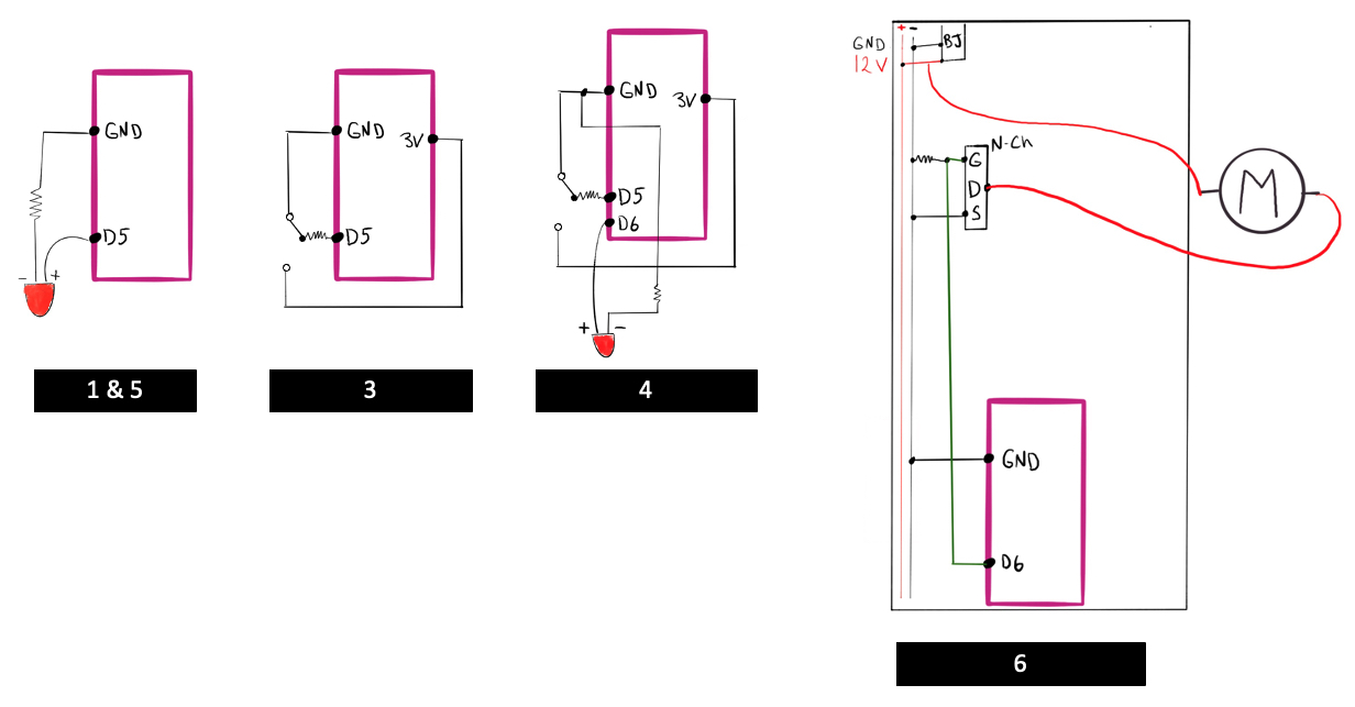 Schematics for challenges 1 to 6