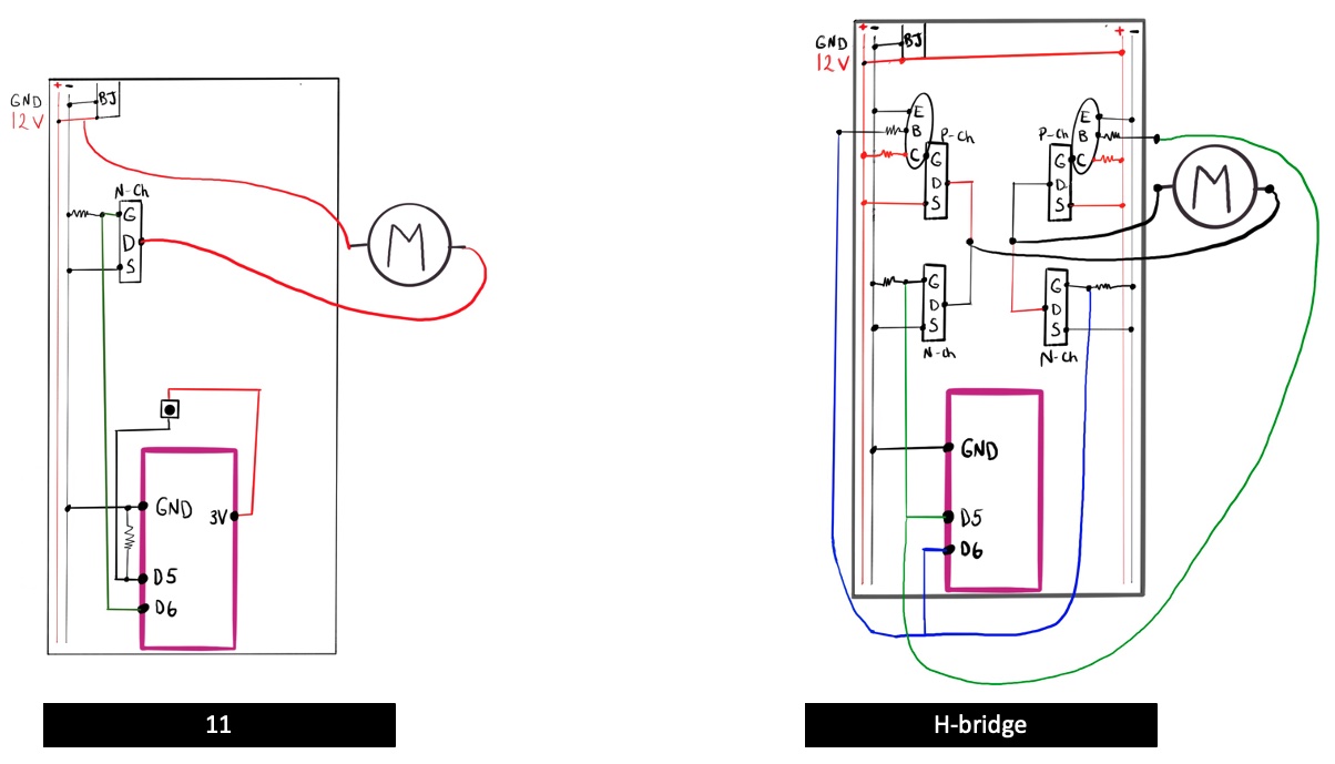 Schematics for challenges 11 and H-bridge