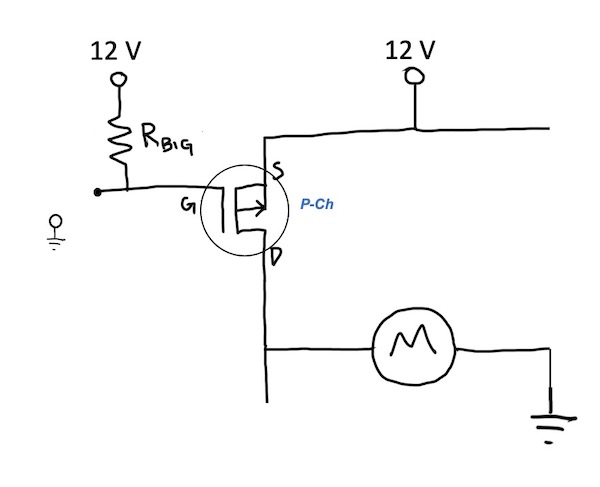 Top left corner of an H-bridge