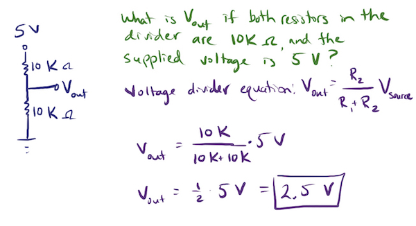 Divider with equal resistors